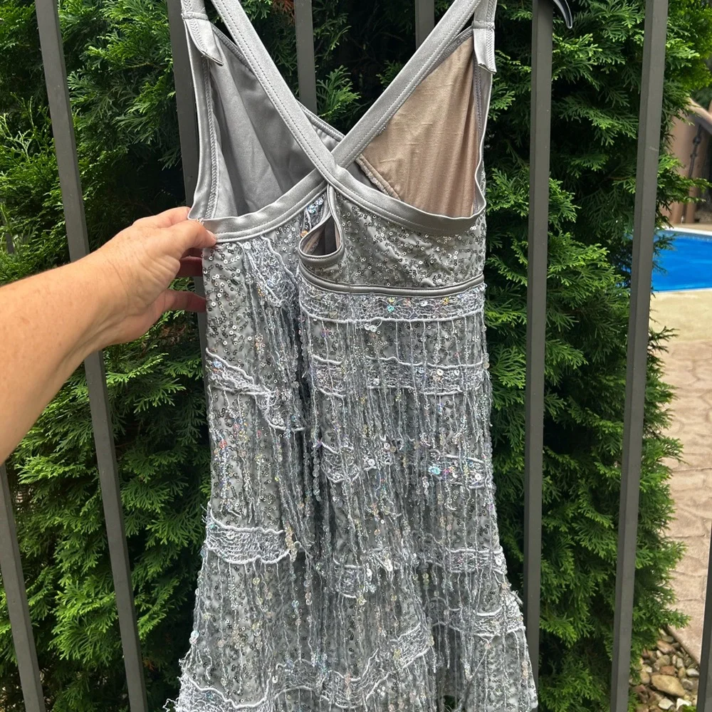 Silver Sequin Fringe Jazz /Tap Costume